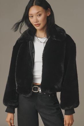 Maeve Rae Faux Fur Crop Jacket by Maeve