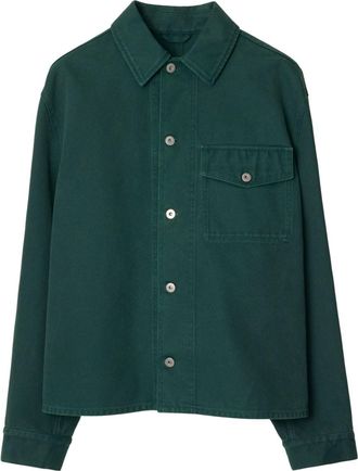 Burberry EKD-embroidered cotton jacket - men - Cotton - 42 - Green
