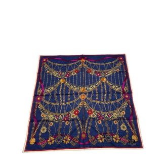 Celine Pre-owned Scarves, female, Blue, Size: ONE SIZE Pre-owned Vintage Silk Scarf