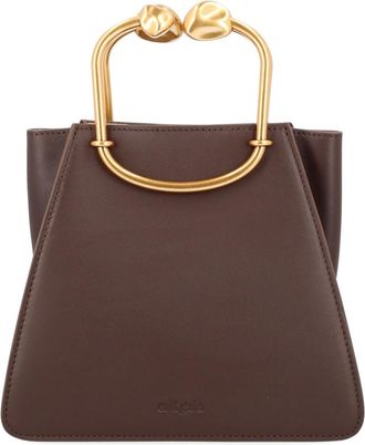 Cult Gaia Brown Maxine Structured Leather Handbag