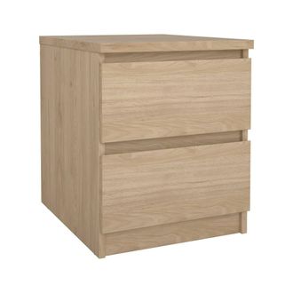 Dmora Mesa De Noche Garance, C&oacute;moda Baja, Mesilla De Noche, Estante De La Cama, 50x40 H50 Cm, Roble Claro - Dmora