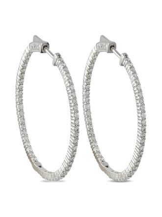 Luxury Bazaar diamond hoop earrings - Silver