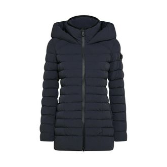 Peuterey Blauwe Down Carcoat met Primaloft Padding - Dames - Mantels - Blauw - Maat: XL Nylon