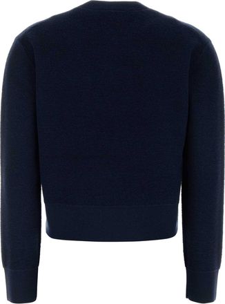 Tory Burch Womens Navy Blue Wool Blend Sweater Exterior: Polyester Maglieria