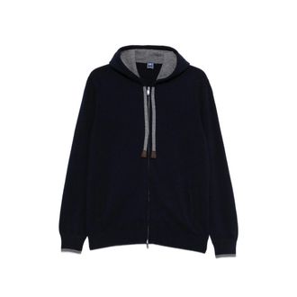 Fedeli Davis Zip-up Drawstring Knitted Hoodie