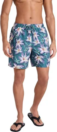 Animal Deep Dive Floral Board Shorts in Green at Nordstrom, Size Xx-Large
