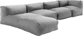 Oviala Salón de jardín modular 4 plazas gris