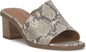 Lucky Brand Lerkie Block Heel Sandal in Natural Multi Cleo Snake at Nordstrom Rack, Size 7.5