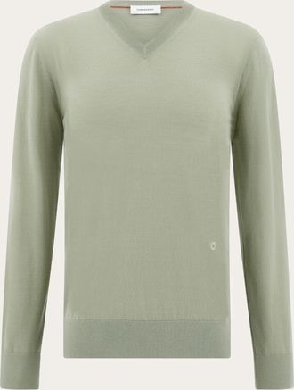 Ferragamo Uomo Maglia con scollo a V Verde