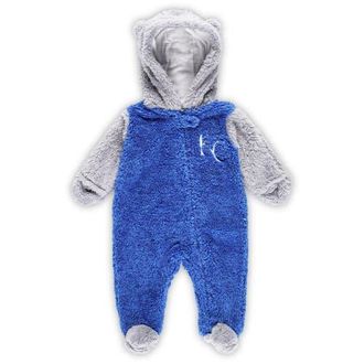 Outerstuff Newborn and Infant Royal/Gray Kansas City Royals Game Nap Teddy Fleece Bunting Full-Zip Sleeper at Nordstrom, Size 6-9 M