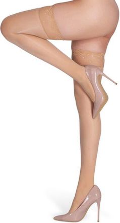 Lechery Lustrous Silky Glossy 20 Thigh High Stockings in Natural at Nordstrom, Size Small