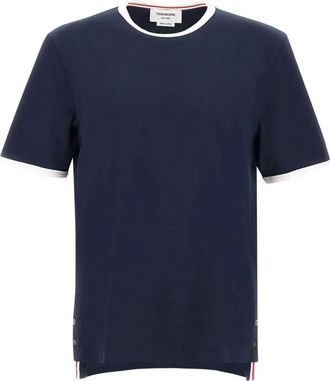 Thom Browne Ss Ringer T-Shirt aus mittelschwerem Jersey