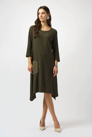 Joseph Ribkoff Scoop Neck Asymmetrical Dress In Avocado