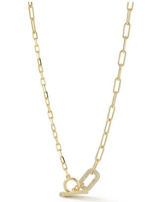 Glaze Jewelry 14K Over Silver Cz Toggle Necklace