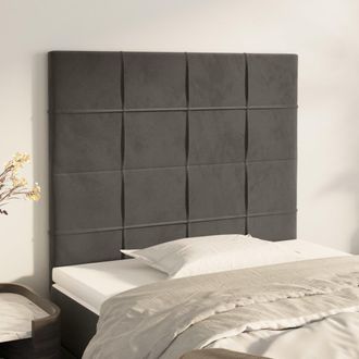 vidaXL Cabeceros 2 Unidades De Terciopelo Gris Oscuro 100x5x78/88 Cm Vidaxl