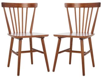 Safavieh Set de 2 sillas de comedor de madera, marr&oacute;n