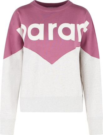 Isabel Marant Houston Cotton Sweatshirt With Millyny Mauve Mist Logo