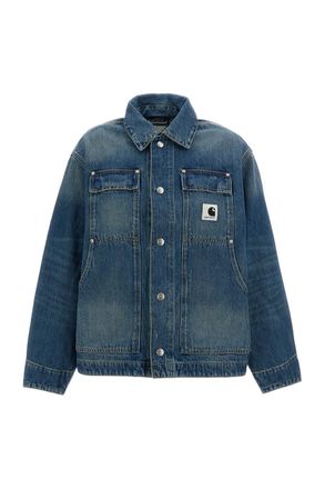 Carhartt Work in Progress Boxy Fit Denim Jacket with Triple-Stitched Seams