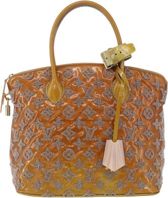 Louis Vuitton Fascination Lockit Patent Lambskin Brown Pearl Handbag (Pre-Owned)