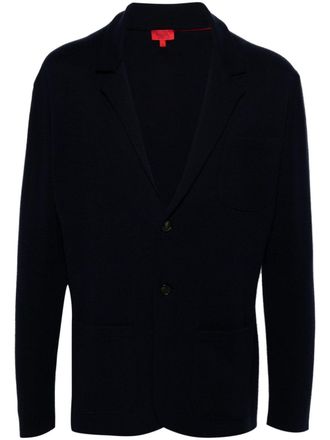 Isaia fine-knit cardigan - Blue