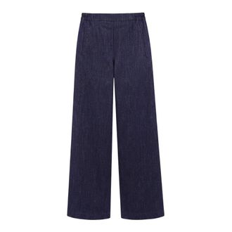 Ni&ugrave; Niu, Dames, Broeken, Blauw, Maat: M Wol