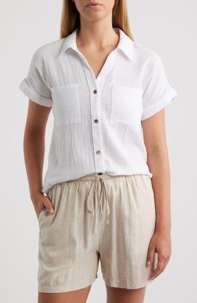 Beach Lunch Lounge Chicago Gauze Shirt in White at Nordstrom, Size X-Small