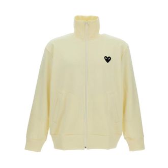 Comme Des Gar&ccedil;ons Zip-throughs, male, White, Size: 2XL Big Heart Logo Sweatshirt