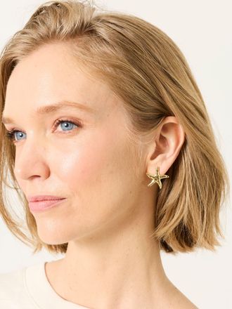 Fat Face FatFace Gold Tone Large Starfish Earrings