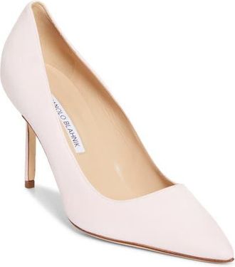 Manolo Blahnik BB Pointed Toe Pump in Light Pink at Nordstrom, Size 10.5Us