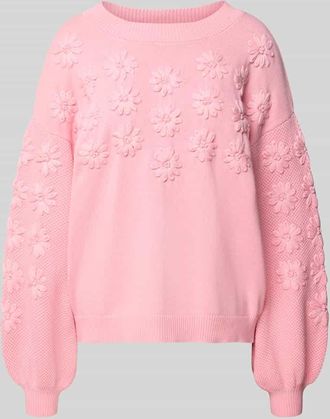 Lollys Laundry Strickpullover mit Rundhalsausschnitt Modell Musa in Rosa, Größe XL