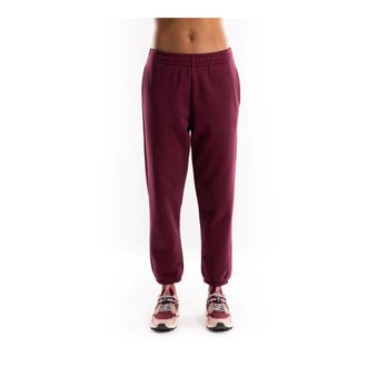 Hinnominate Hinnominate - Bordeaux Katoenen Sweatpants Elastische Taille - Dames - Broeken - Rood - Maat: XS Katoen