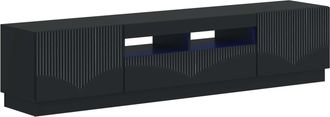 vidaXL Cabinet De Tv Led De 5 Piezas Negro Madera De Ingenier&iacute;a Vidaxl