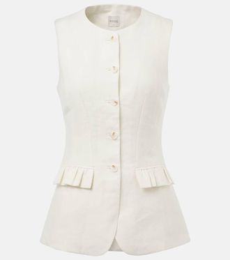 Possé Matilda ruffled linen vest