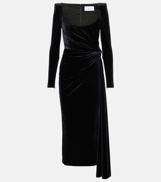 Alex Perry Draped velvet midi dress