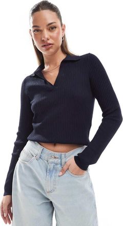 Only v-neck polo in navy