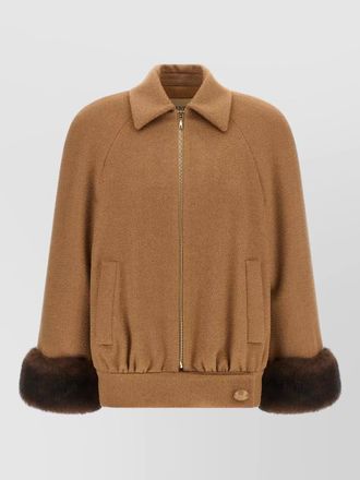 Valentino Garavani fur trim coat