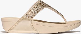 FitFlop Fitflop Lulu Crystal Womens Toe-post Sandals Platino - Gold - Size UK 5