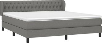 vidaXL Vidaxl - Cama Box Spring Con Colch&oacute;n Tela Gris Oscuro 180x200 Cm