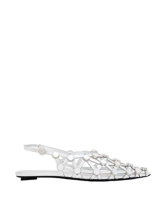 The Attico Pointed Ballerina Flats With Mirror Accents