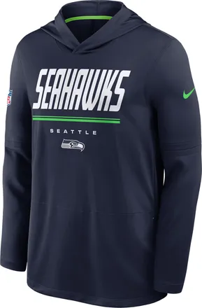 Nike Seattle Seahawks Sideline Nike Mens Dri-FIT NFL Long-Sleeve Hooded Top in Blue | 03B9074K78-TG4