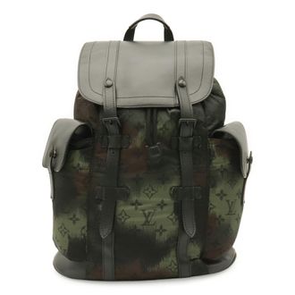 Louis Vuitton Black Green Multi-Color Nylon Leather Backpack (Pre-Owned)