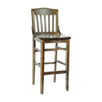 Flash Furniture HERCULES School House Back Antique Copper Wood Restaurant Barstool