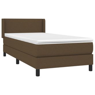 vidaXL Vidaxl - Giroletto A Molle Con Materasso Marrone Scuro 90x200 Cm Tessuto