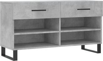 vidaXL Shoe Bench Concrete Grey 102x35x55 cm Engineered Wood Vidaxl