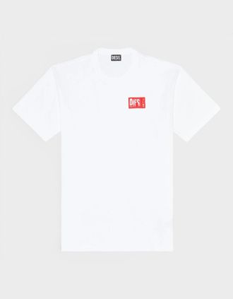 Diesel Mens T-NLABEL T-Shirt Red White - Size: 38