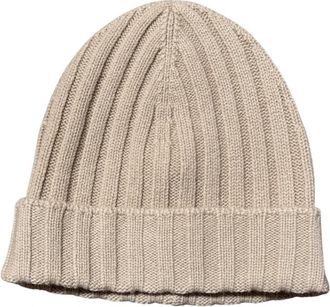 Gran Sasso Cashmere Knit Beanie 13165 - Heren - Hoeden - Beige - ONE Size - Kasjmier - Accessoires