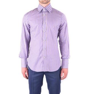 Dsquared2 Overhemd met knopen - Heren - Casual Overhemden - Paars - M - Katoen - Overhemden