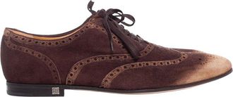 Gucci Mens Suede Wingtip Derby Shoe (Authentic Pre-Loved)