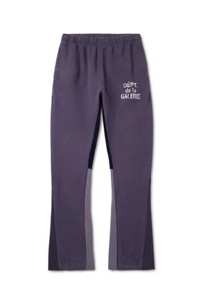 Gallery Dept. Flared Panelled Logo-Print Cotton-Jersey Sweatpants