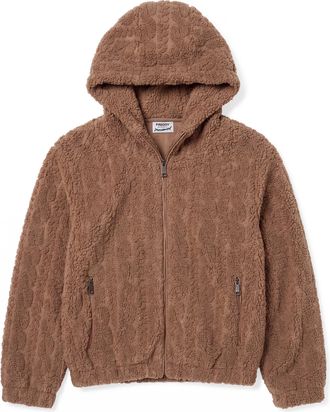 Freddy Giacca con Cappuccio in Pelliccia Sherpa Lavorata a Trecce